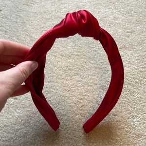 EUC Red Satin Knotted Headband